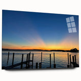 Acrylic print of Annapolis scenery in muted blue and gray tones, suitable for bedroom or dining room decor.