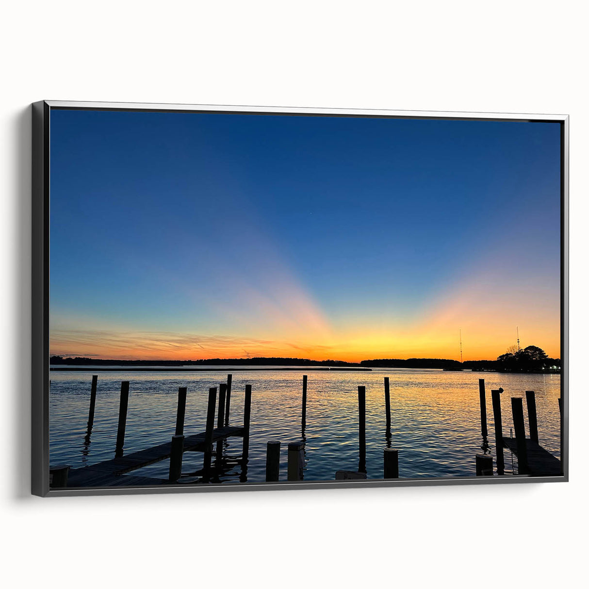 Black and white framed canvas of Annapolis landscape, ideal for bedroom wall decor.