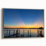 Framed canvas wall art of Annapolis, Maryland landscape in muted gold and black tones, suitable for bedroom decor.