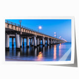 Chesapeake Bay landscape on rolled canvas, featuring soft blue and green hues, ideal for art wall dining room.