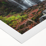 Art deco poster of Michigan's Upper Peninsula in muted earth tones on rolled canvas, suitable for dining room wall art.