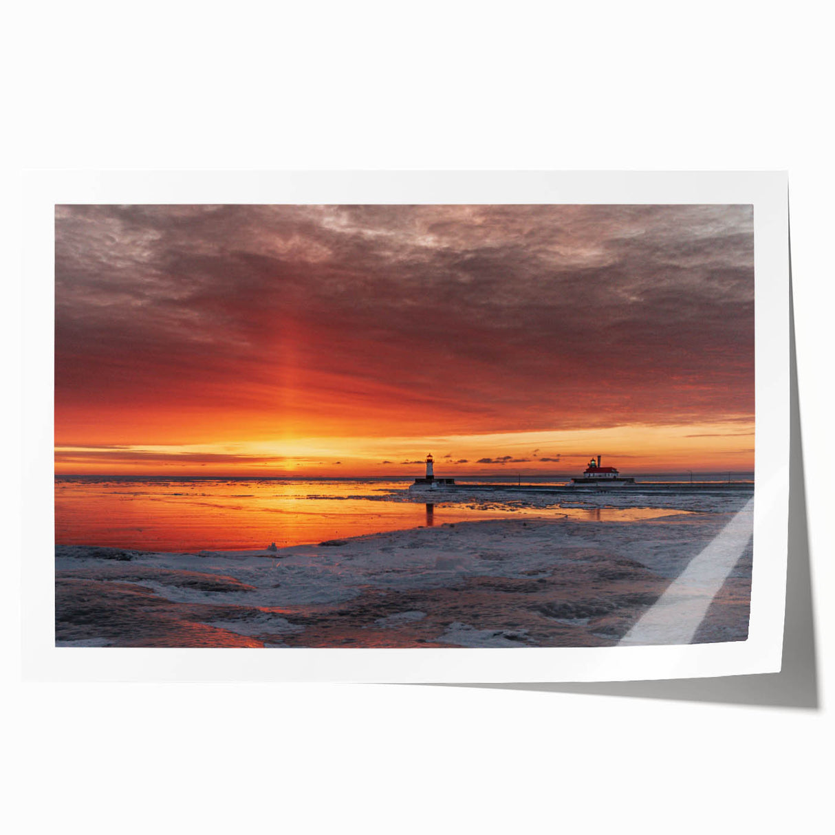 Extra large rolled print of a Minnesota landscape with soft pastel hues, ideal for art wall dining room.