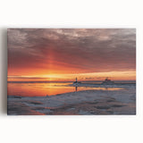 Black and white stretched canvas of Minnesota scenery, ideal for kitchen wall art.