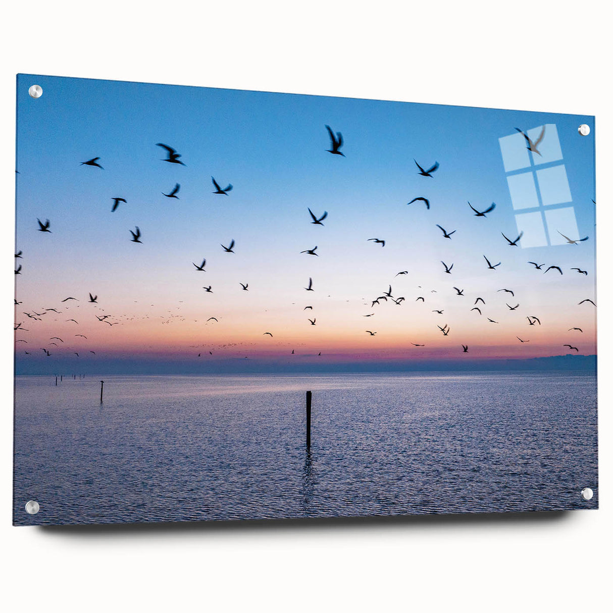 Acrylic print of a large abstract depiction of Mississippi scenery in muted earth tones.