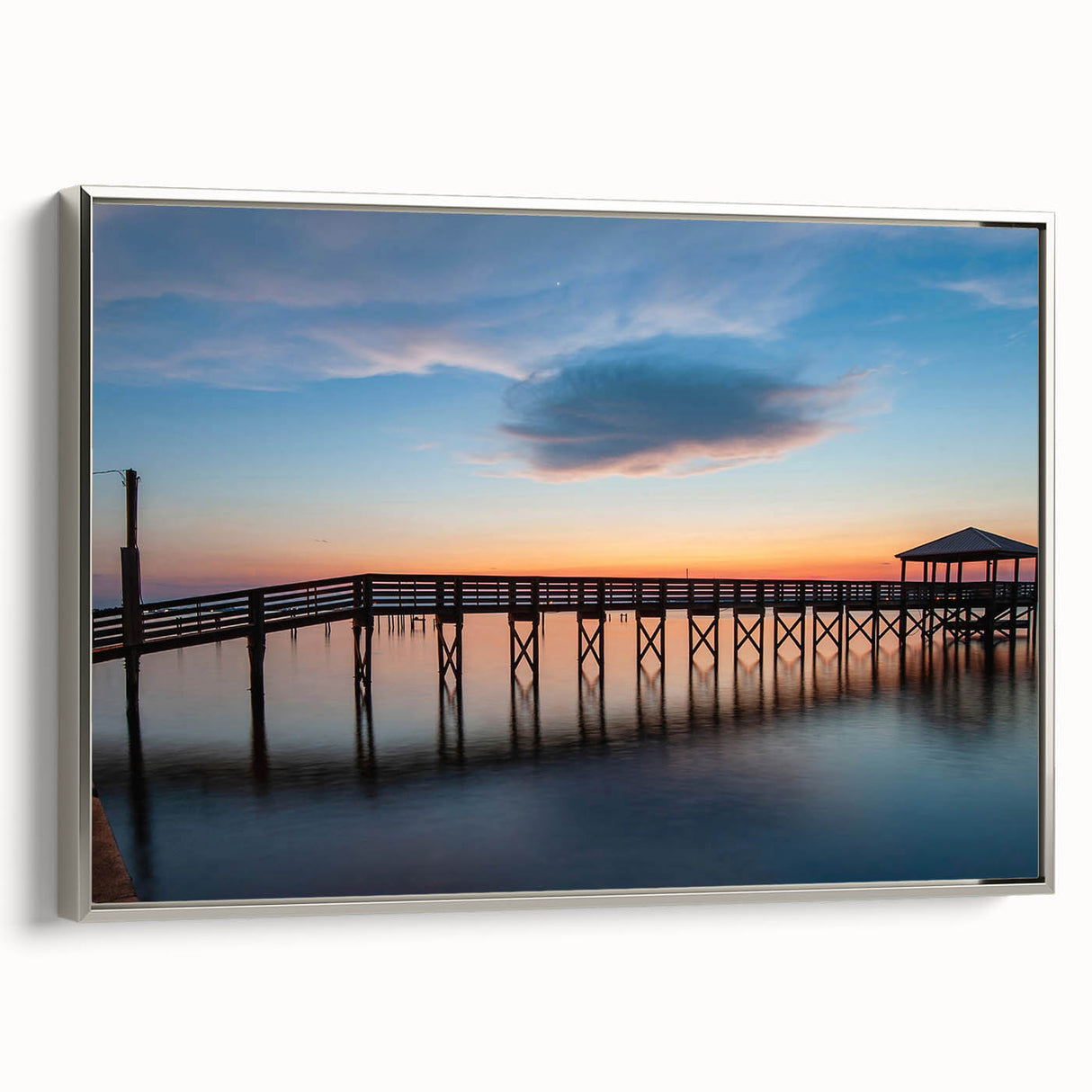 Vintage poster art of St. Louis skyline in colorful hues on a framed canvas, ideal for living room decor.