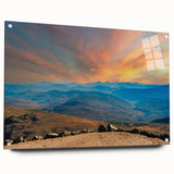 Acrylic print of New Hampshire scenery in muted earth tones, suitable for bedroom or dining room decor.
