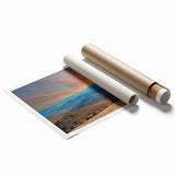 Rolled print of New Hampshire scenery with muted earth tones, ideal for large living room wall art.