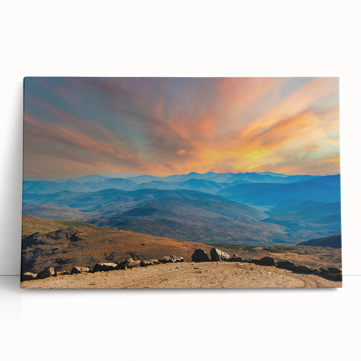 Black and white stretched canvas of New Hampshire scenery, ideal for kitchen wall art or bedroom ambiance.