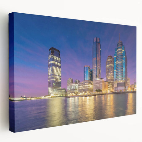Large art print of a New Jersey landscape on stretched canvas, featuring muted earth tones, ideal for kitchen wall art.