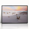 Large abstract wall art depicting New Mexico scenery in muted earth tones on a framed acrylic.