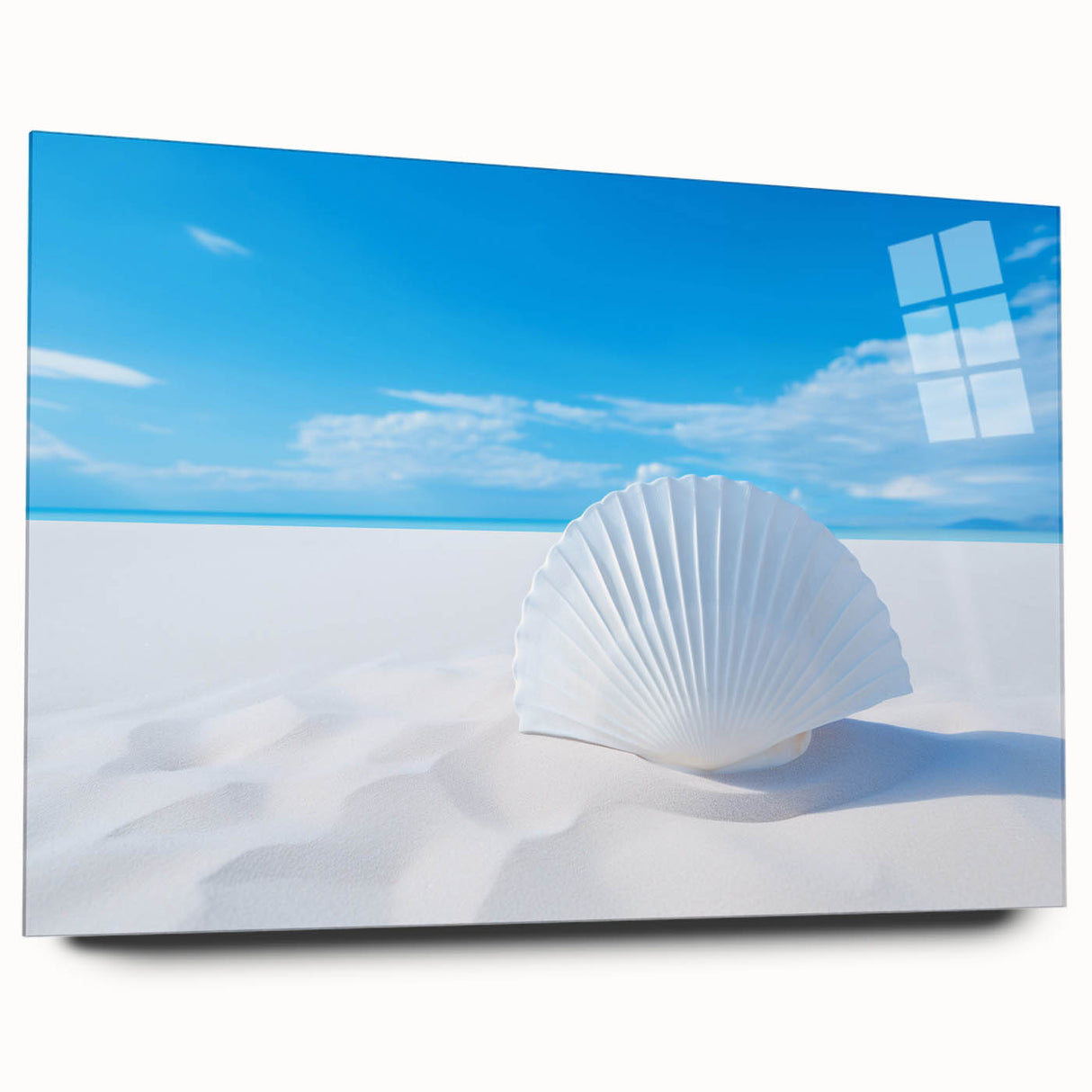 Large abstract wall art of White Sands, New Mexico, in pastel shades on acrylic glass.