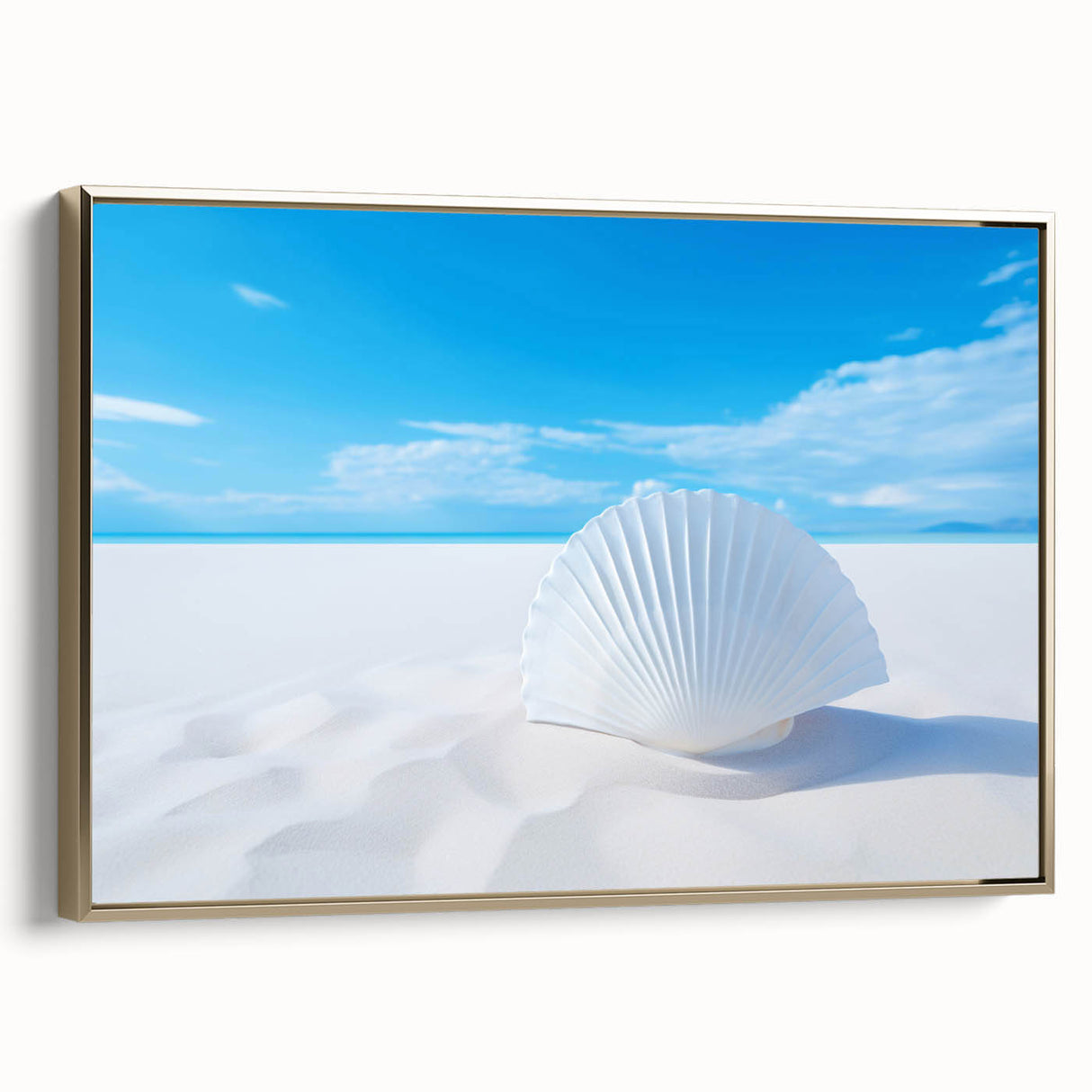 Framed canvas of White Sands, New Mexico landscape in muted gold and black tones, ideal for bedroom wall art.