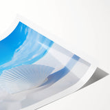 Extra large rolled print featuring line art flowers over a New Mexico White Sands background, in muted earth tones.