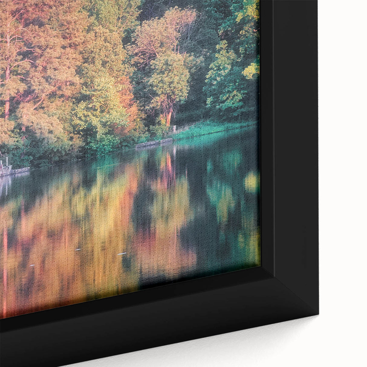 Textured black wall art featuring a colorful Raleigh, North Carolina skyline on a framed canvas, ideal for living room decor.