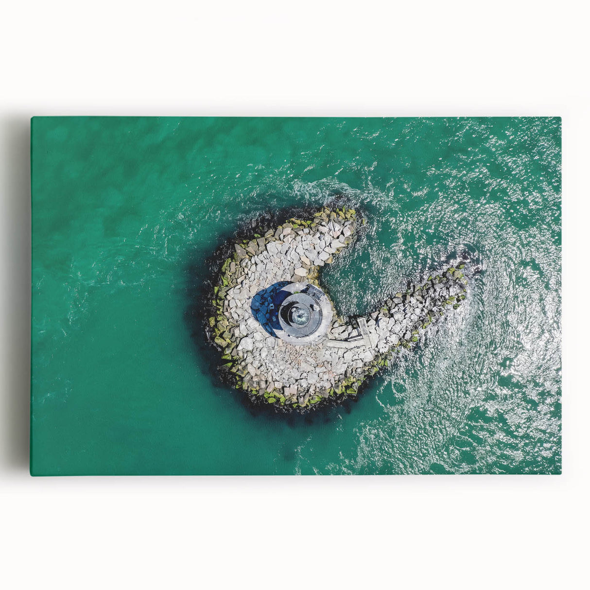 Black and white stretched canvas of Long Island, USA scenery, ideal for kitchen wall art.