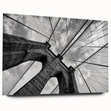Acrylic print of the Brooklyn Bridge in monotone shades, ideal for bedroom or dining room art.