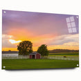 Large abstract wall art of Pennsylvania scenery in muted earth tones on acrylic glass.