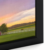 Extra large framed canvas of a textured Pennsylvania scenery in black with colorful accents, ideal for living room decor.