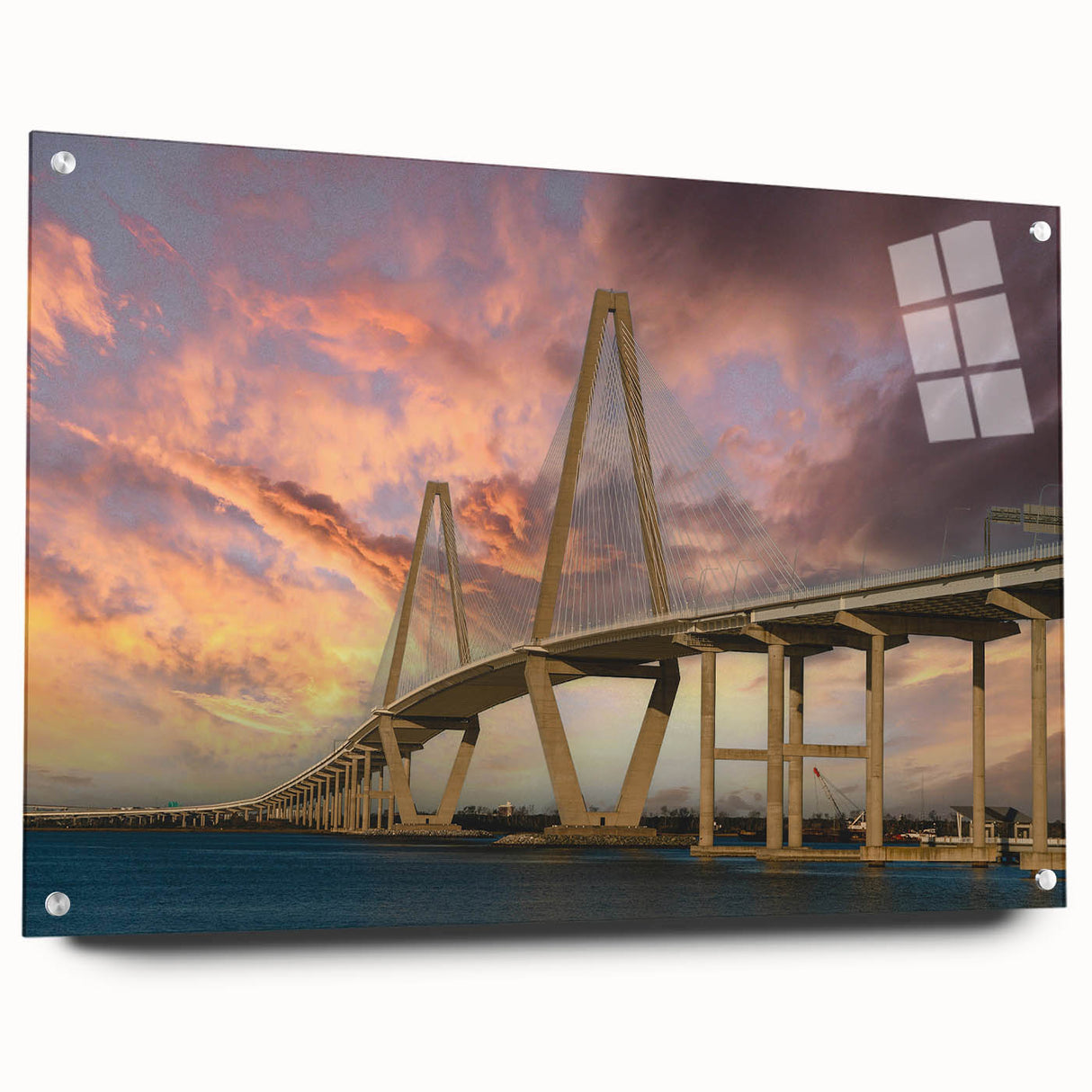 Acrylic print of Charleston, South Carolina scenery in muted earth tones, suitable for dining room decor.