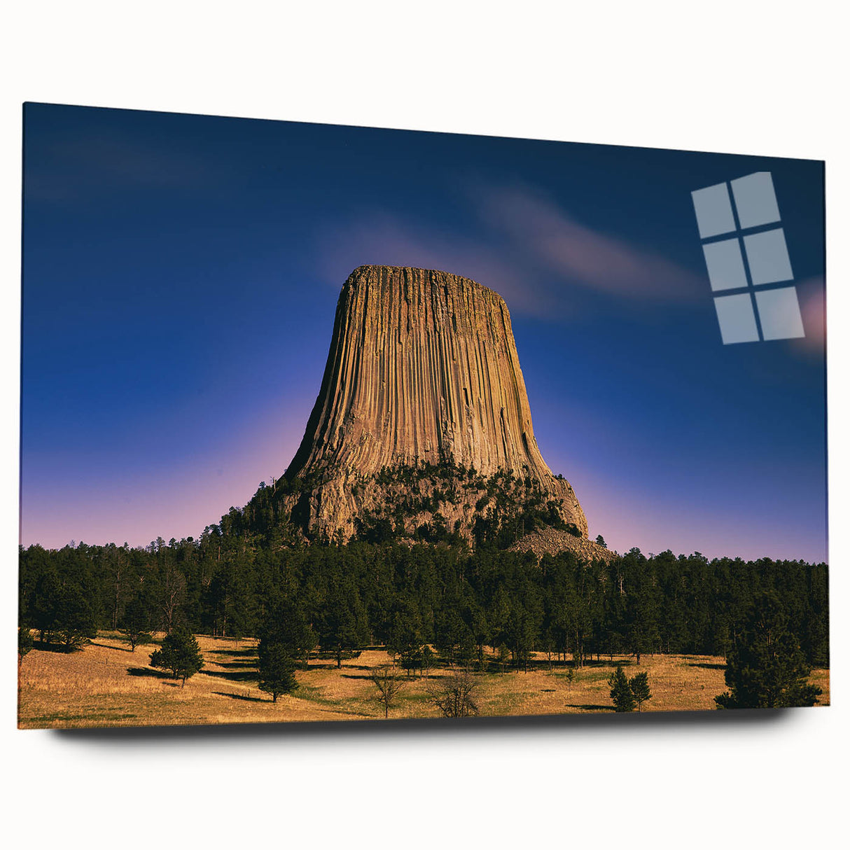 Large abstract wall art of South Dakota Badlands on acrylic glass, featuring earthy tones.