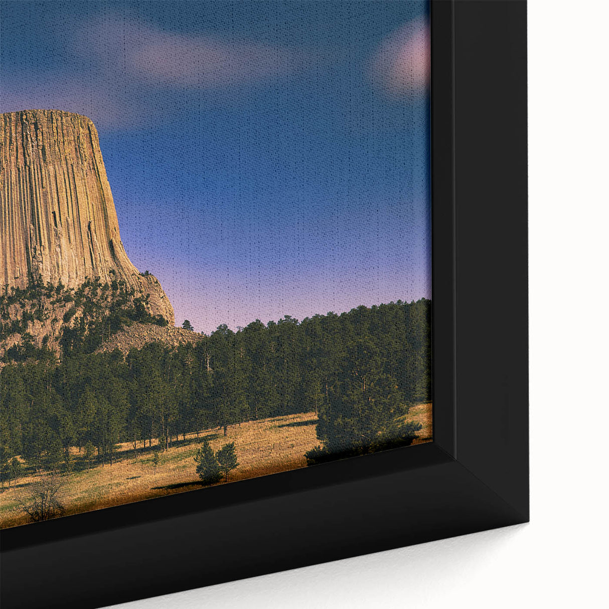 Extra large framed canvas of the Badlands in South Dakota depicting textured, colorful art on a black background.