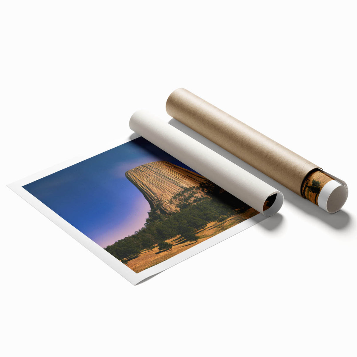 Panoramic view of South Dakota Badlands in muted earth tones on a large rolled canvas.