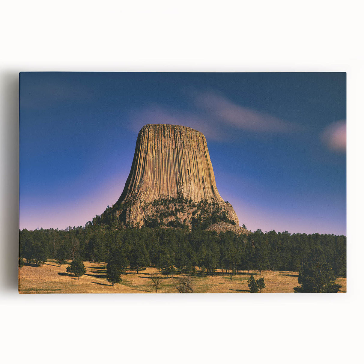Black and white stretched canvas of South Dakota Badlands, ideal for kitchen wall art.