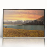 Mid-century modernist art depicting Memphis skyline in silver acrylic, ideal for nursery wall decor.