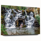 Large abstract wall art depicting Virginia scenery in muted earth tones on acrylic glass.