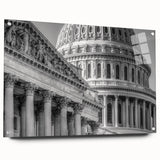 Acrylic print of the Washington D.C. Capitol with muted colors, ideal for bedroom or dining room decor.