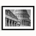 Abstract art print of Washington DC Capitol in vibrant colors on a textured, extra large canvas, ideal for living room decor.