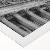 Art deco poster of the Washington DC Capitol in muted gray tones, printed on rolled canvas, suitable for dining room decor.