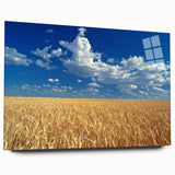 Large abstract wall art of Palouse, Washington scenery in muted earth tones on acrylic glass.
