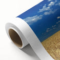 Art deco poster of Palouse, Washington scenery in soft green and blue tones on rolled canvas, suitable for nursery wall art.