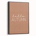 Black and white framed canvas featuring a vintage landscape painting of autumn trees, ideal for bedroom wall decor.