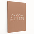 Autumn-themed stretched canvas featuring a fall landscape with warm orange and brown tones, ideal for kitchen wall art.