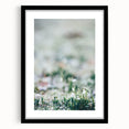Extra large abstract art print featuring colorful, textured spring motifs on a black framed canvas.