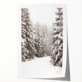 Winter-themed floral art on rolled canvas, using cool blue and white tones, ideal for art wall dining room.
