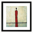 Abstract figurative black frame with a matte finish, showcasing a modern art piece. Ideal for contemporary decor, enhancing any living space or gallery.