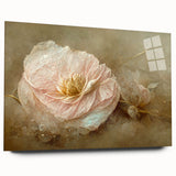 Abstract floral wall art displayed in a sleek acrylic frame, showcasing vibrant colors and intricate designs, perfect for modern home decor accents.