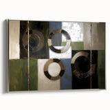 Framed geometric abstract canvas artwork in silver, showcasing sharp angles and modern design, perfect for enhancing contemporary home decor.