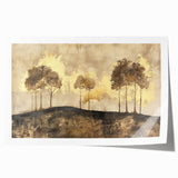 Abstract landscape wall art print showcasing vibrant colors and fluid shapes, ideal for modern home decor. Rolled and ready for framing, this art piece adds a contemporary touch to any space.