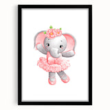 Ballet Elephant Watercolor Print - Playroom Wall Art for Kids