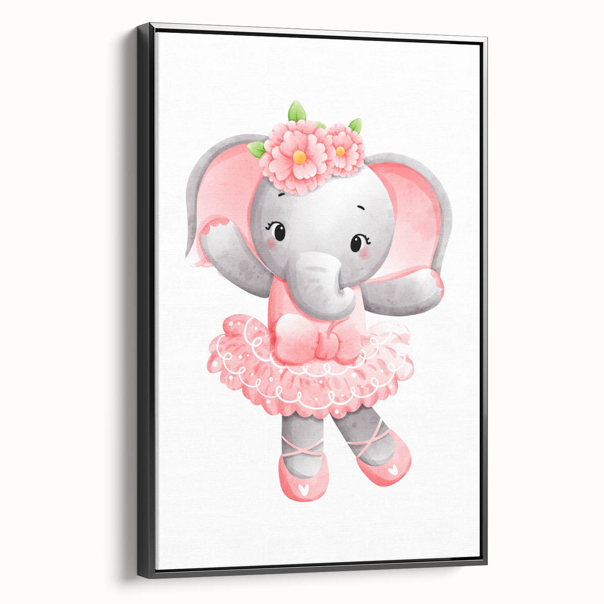 Ballet Elephant Watercolor Print - Playroom Wall Art for Kids