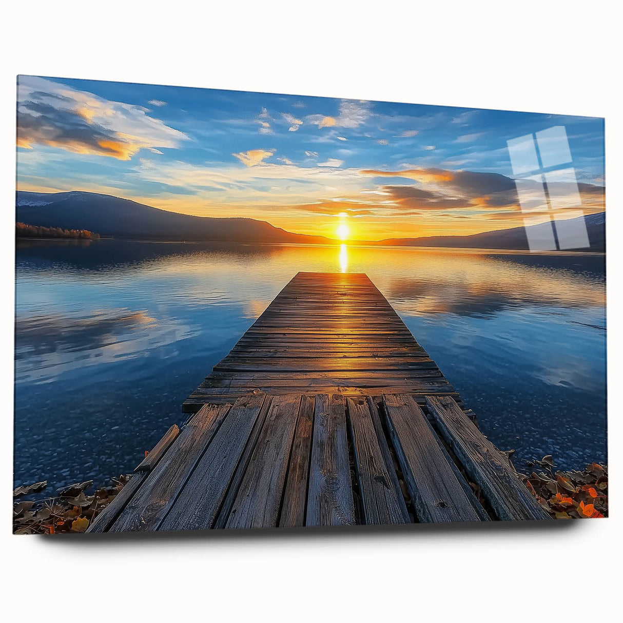 Acrylic glass landscape bridge design showcasing a clear view with no pins, featuring a vibrant color palette and modern aesthetic, perfect for home decor.