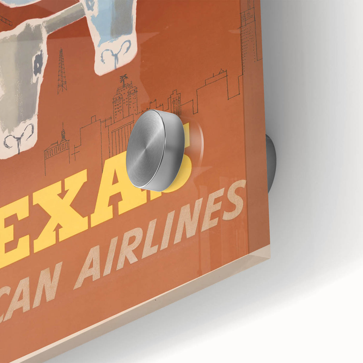Retro Texas Travel Poster - Vintage American Airlines Wall Art