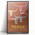 Retro Texas Travel Poster - Vintage American Airlines Wall Art