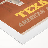 Retro Texas Travel Poster - Vintage American Airlines Wall Art