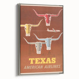 Retro Texas Travel Poster - Vintage American Airlines Wall Art