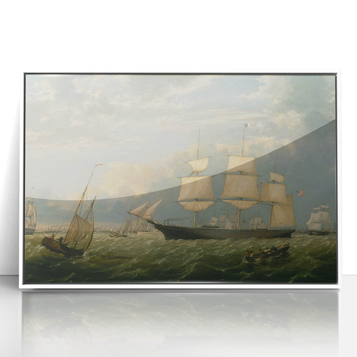 Golden State Ship Realism Art Print - Fitz Henry Lane Nautical Canvas Art